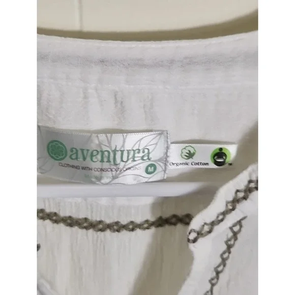 Aventura Organic Cotton‎ Embroidered Shirt Size Medium - Picture 3 of 11